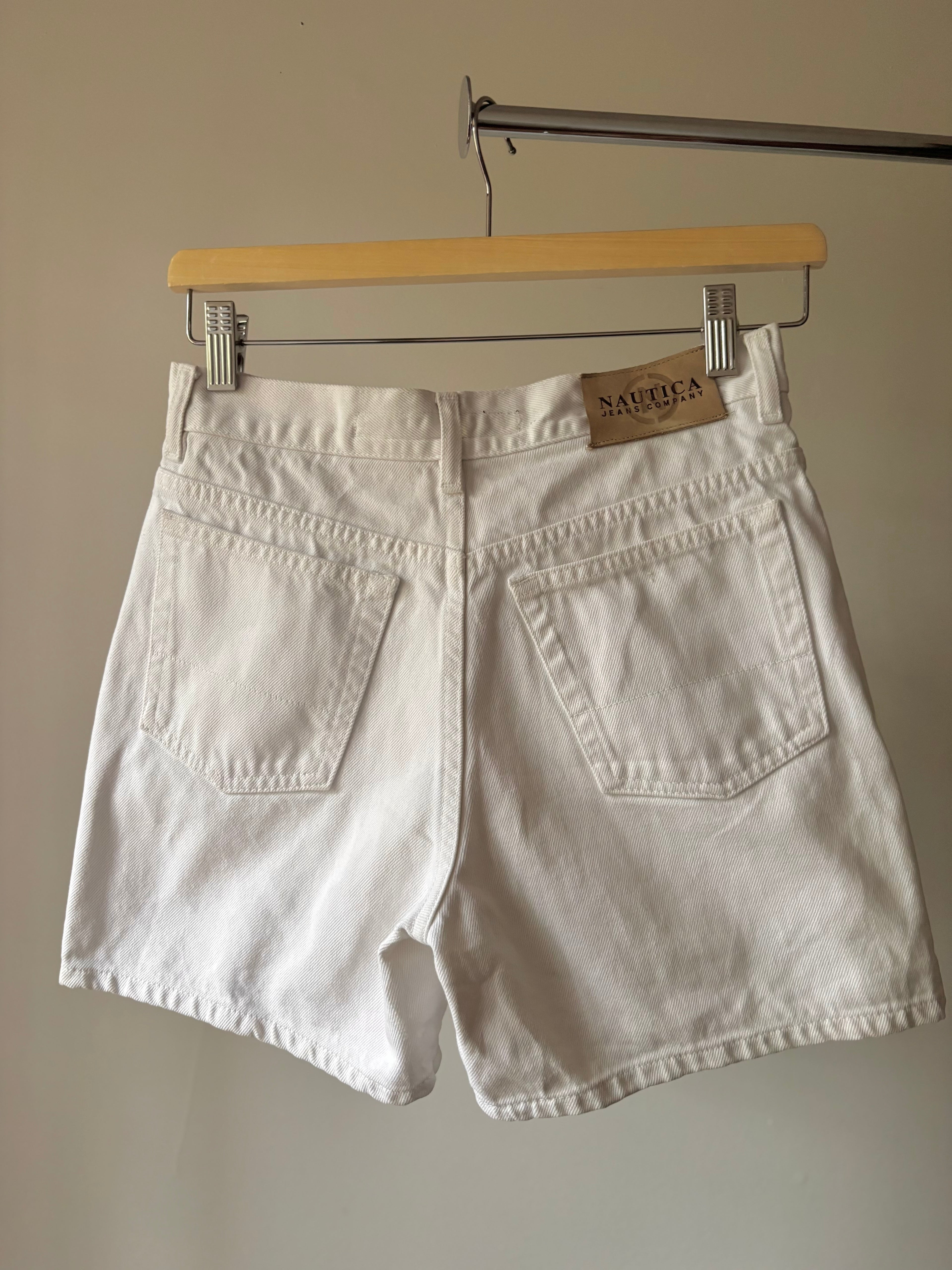 1990s White Nautica Jean Shorts | 26" waist