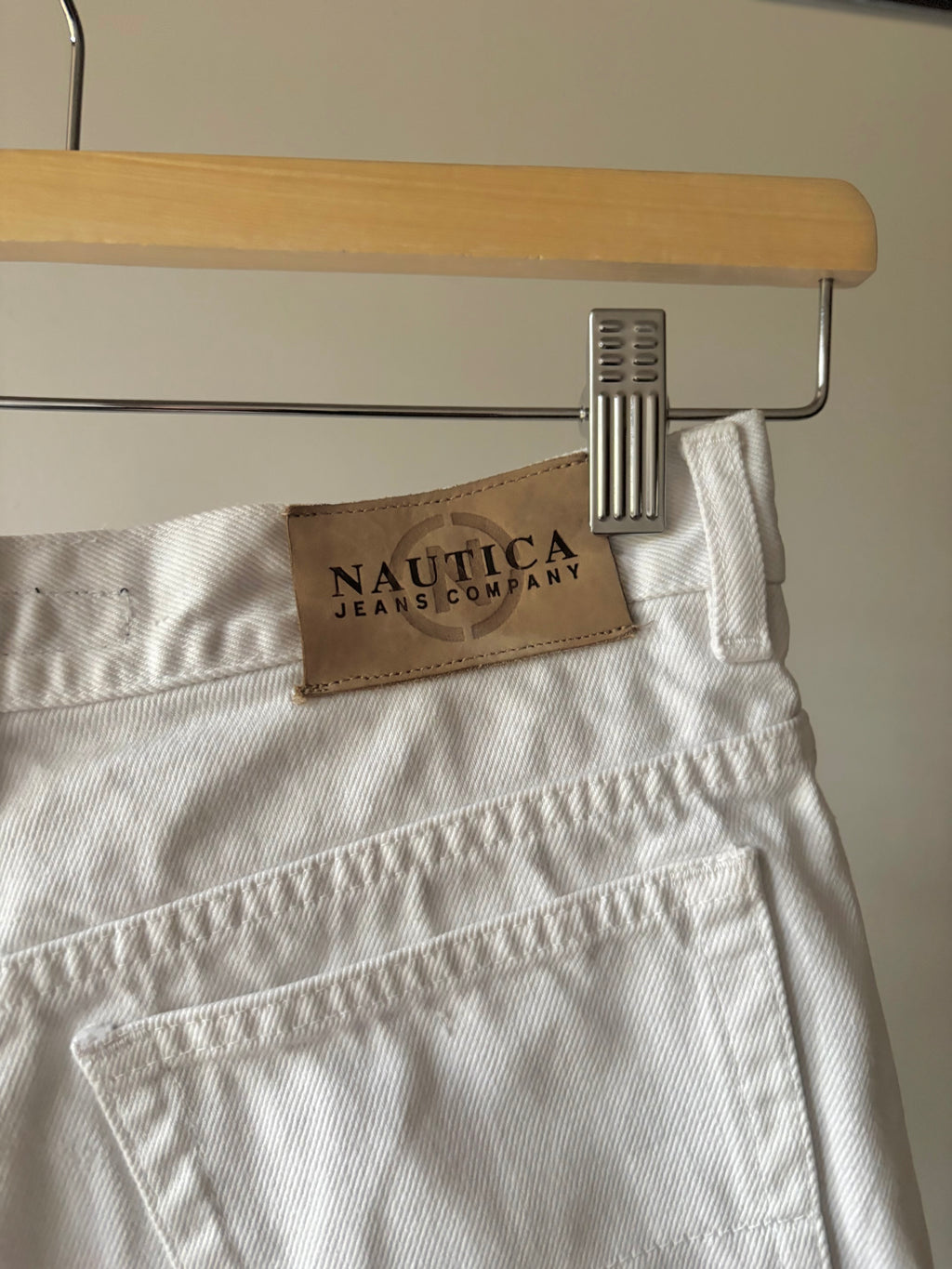 1990s White Nautica Jean Shorts | 26" waist