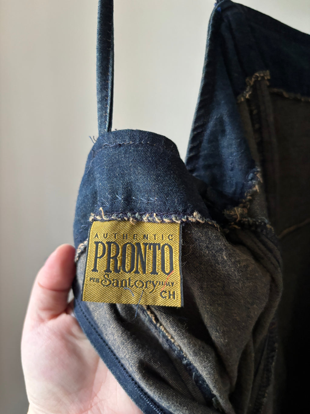 1990s Denim Spaghetti Strap Mini Dress
