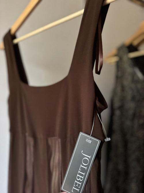1990s Brown Square Neck Canadian-made Dress (new with tags)