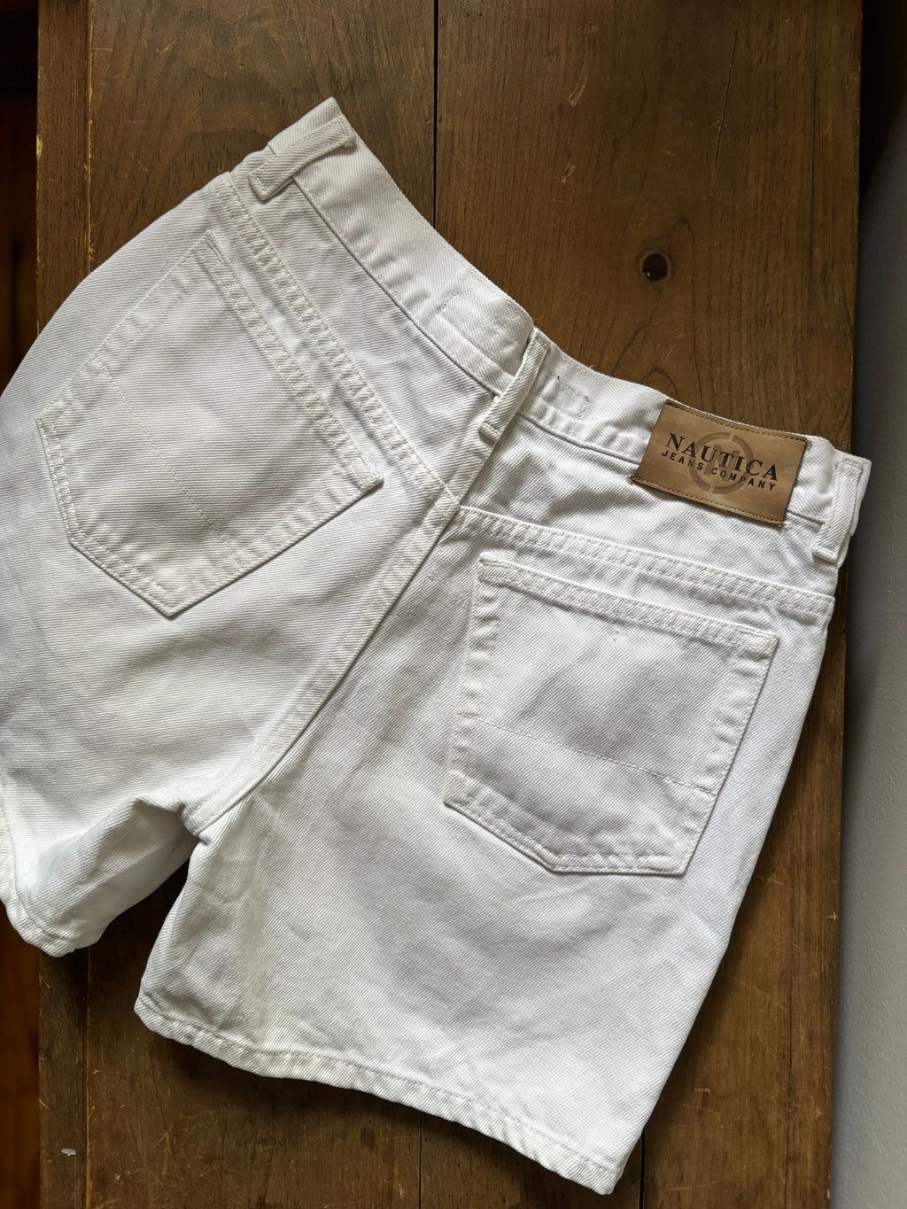 1990s White Nautica Jean Shorts | 26" waist