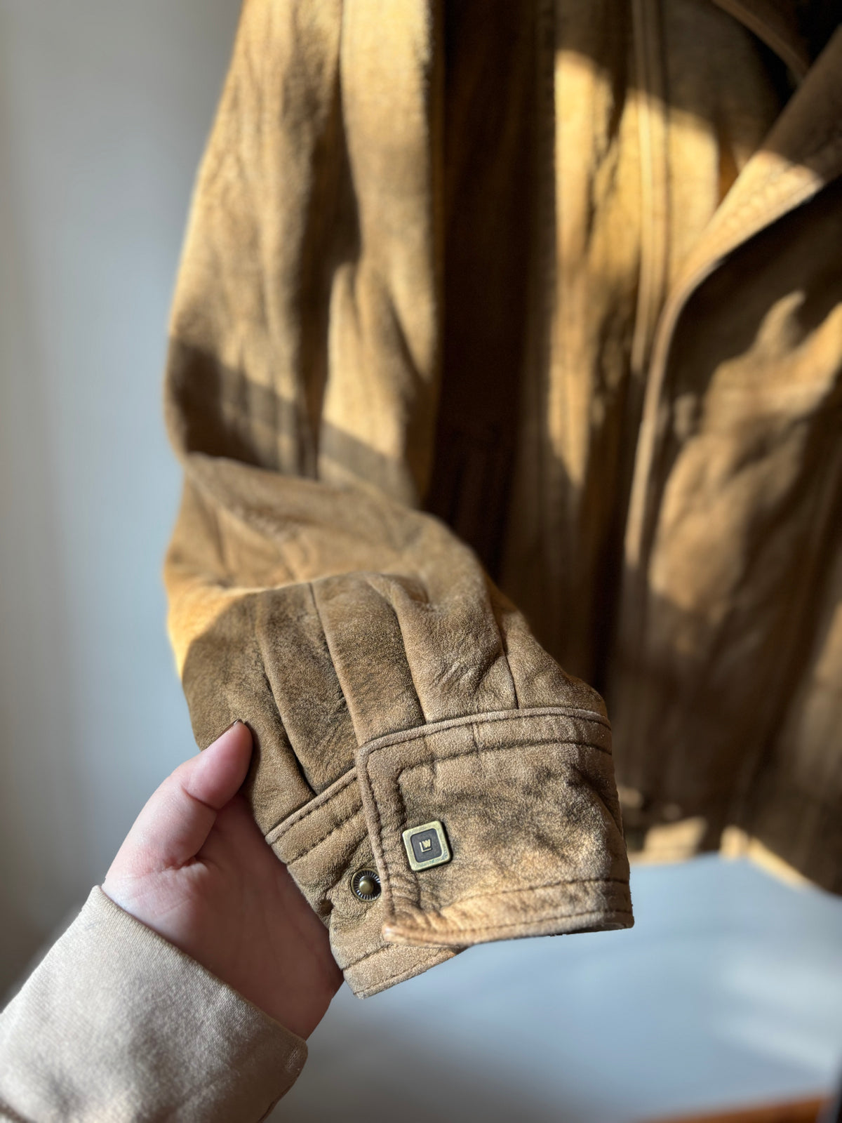 1990s Wilson's Soft Leather Bomber Jacket | Vintage Faded Brown Suede
