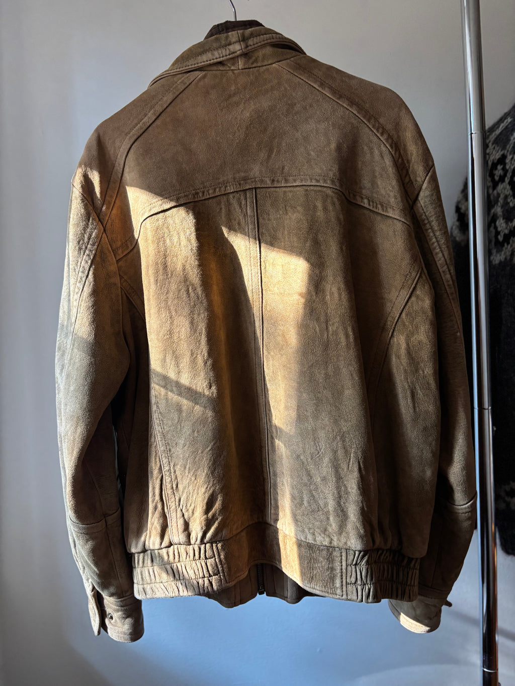 1990s Wilson's Soft Leather Bomber Jacket | Vintage Faded Brown Suede