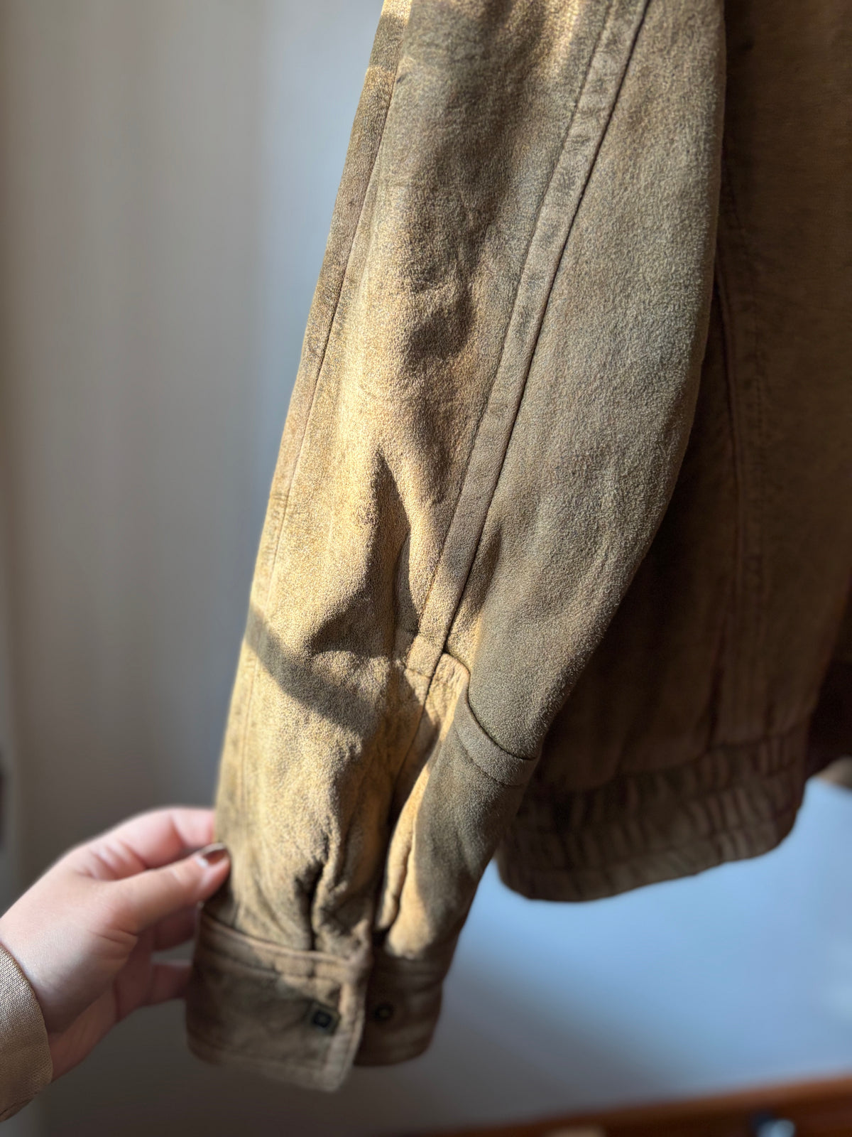 1990s Wilson's Soft Leather Bomber Jacket | Vintage Faded Brown Suede