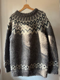 Vintage Handknit Chunky Wool & Mohair Fair Isle Sweater