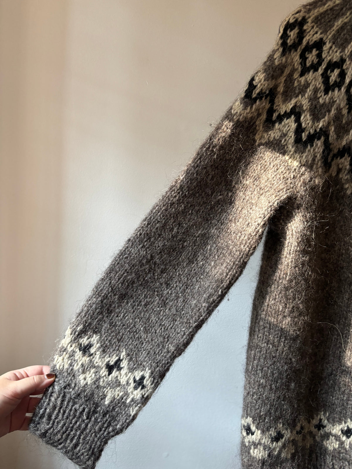 Vintage Handknit Chunky Wool & Mohair Fair Isle Sweater