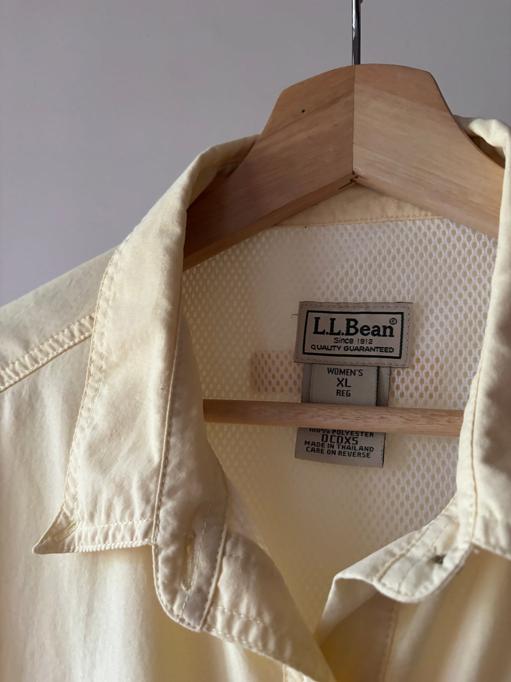 1990s Butter Yellow L.L. Bean Lightweight Fisherman Shirt