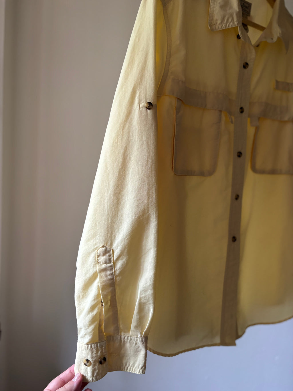 1990s Butter Yellow L.L. Bean Lightweight Fisherman Shirt