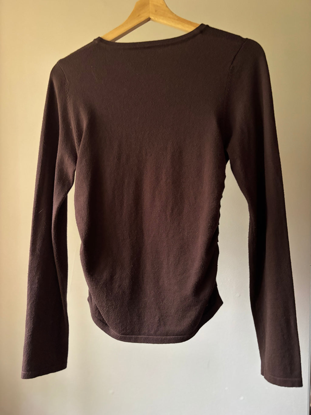Soft Minimal Brown Ruched Cardigan