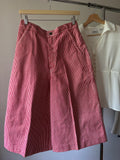 1980s Red Pinstriped Culotte Capris | 29" waist