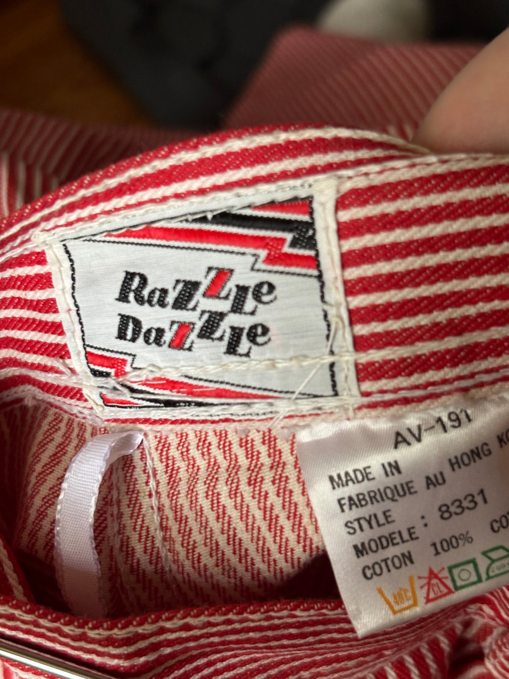 1980s Red Pinstriped Culotte Capris | 29" waist