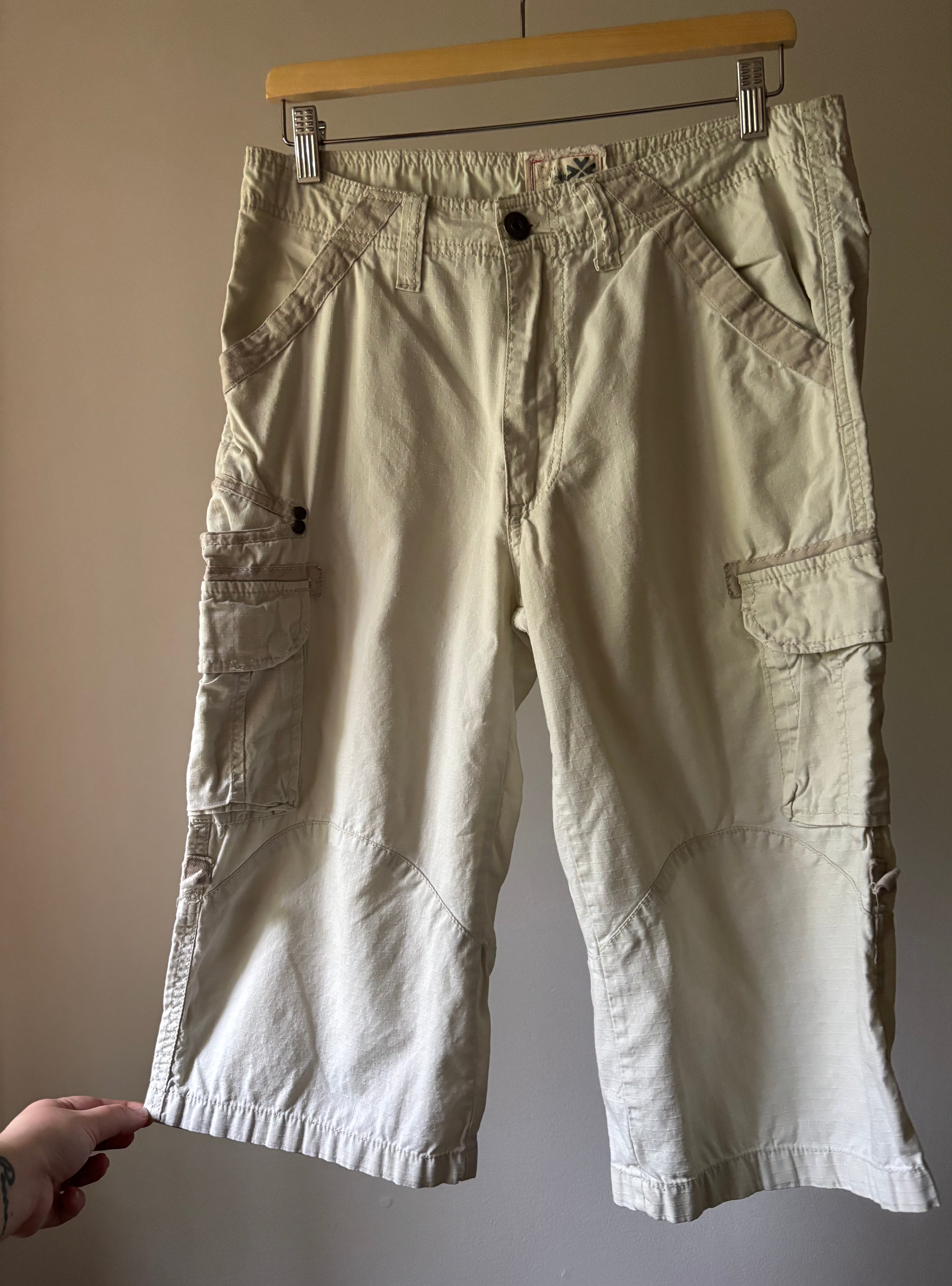 Y2K Wide Leg Cotton Capris | 32" waist
