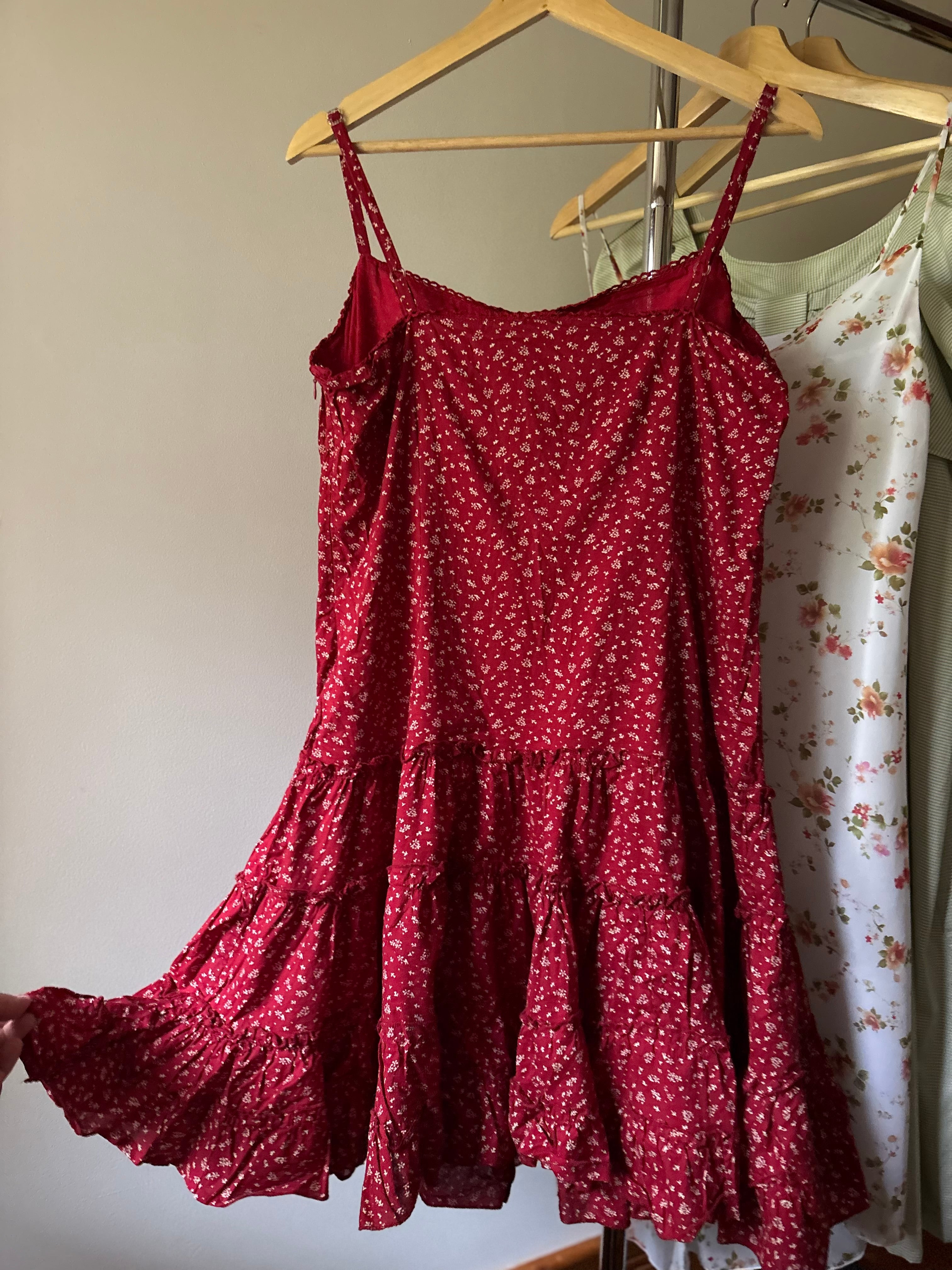 Y2K Floral Ruffled Western Style Dress