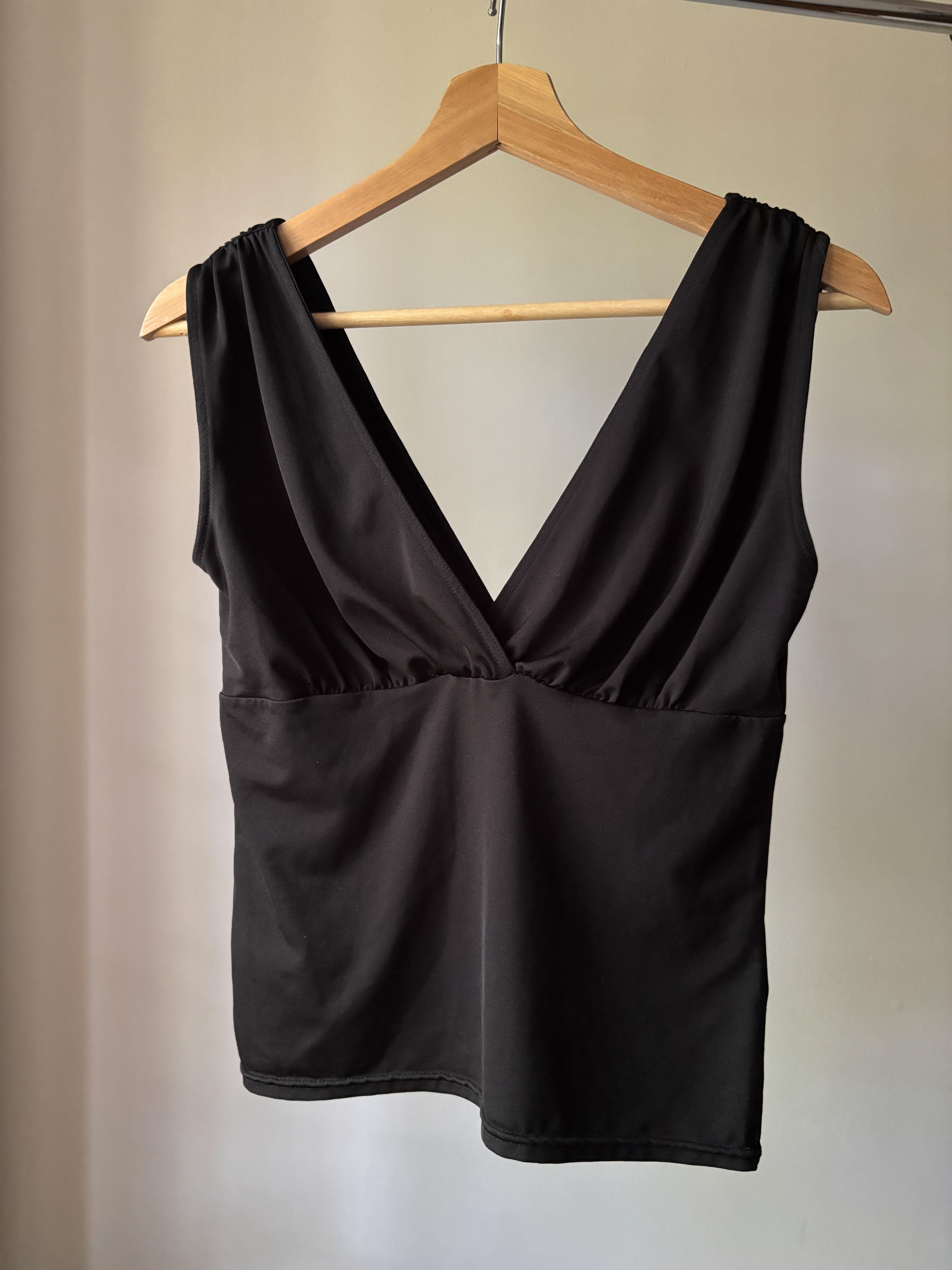 1990s Low Back Gathered Sweetheart Top