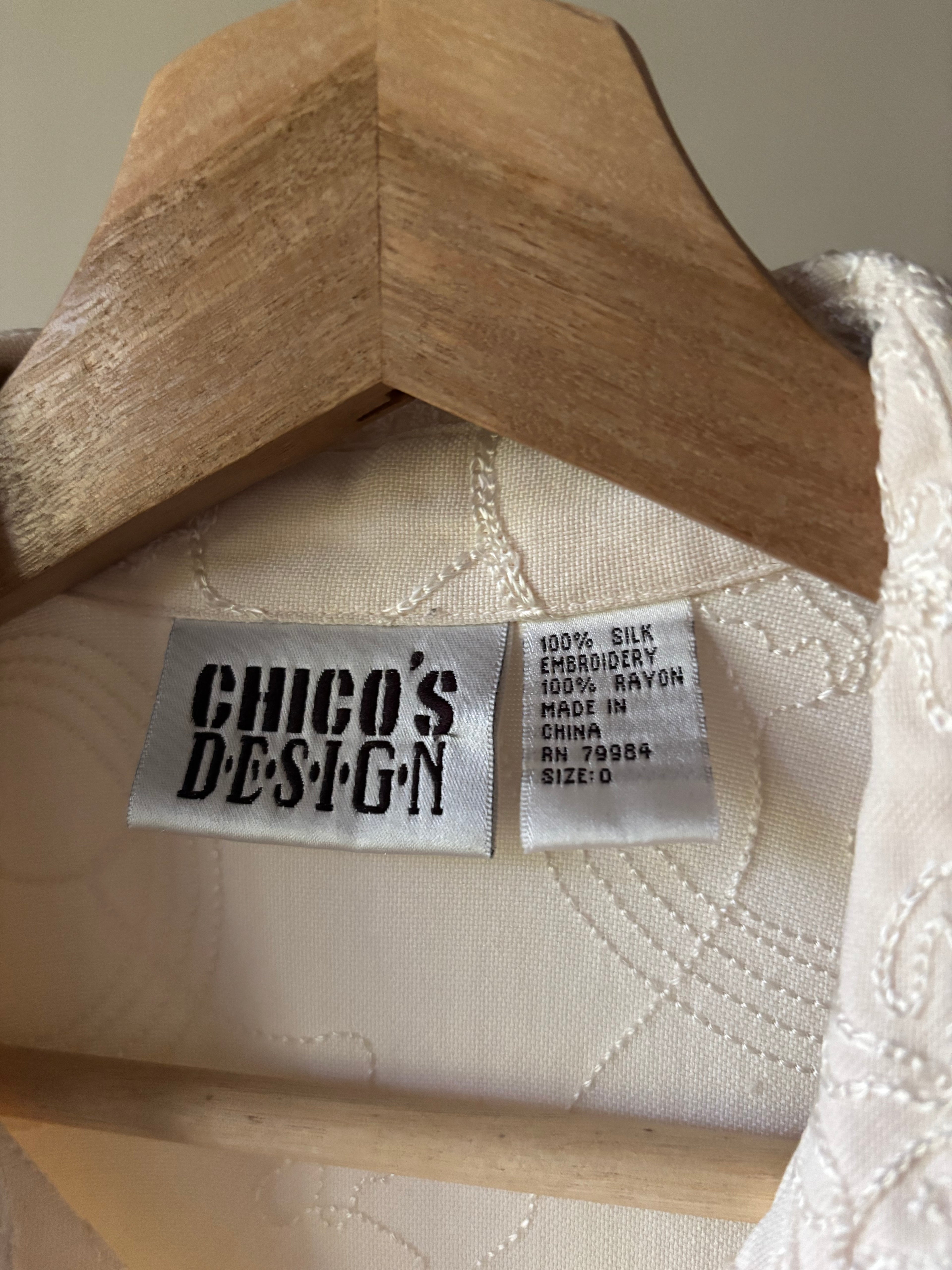 1990s Embroidered Cream Blouse
