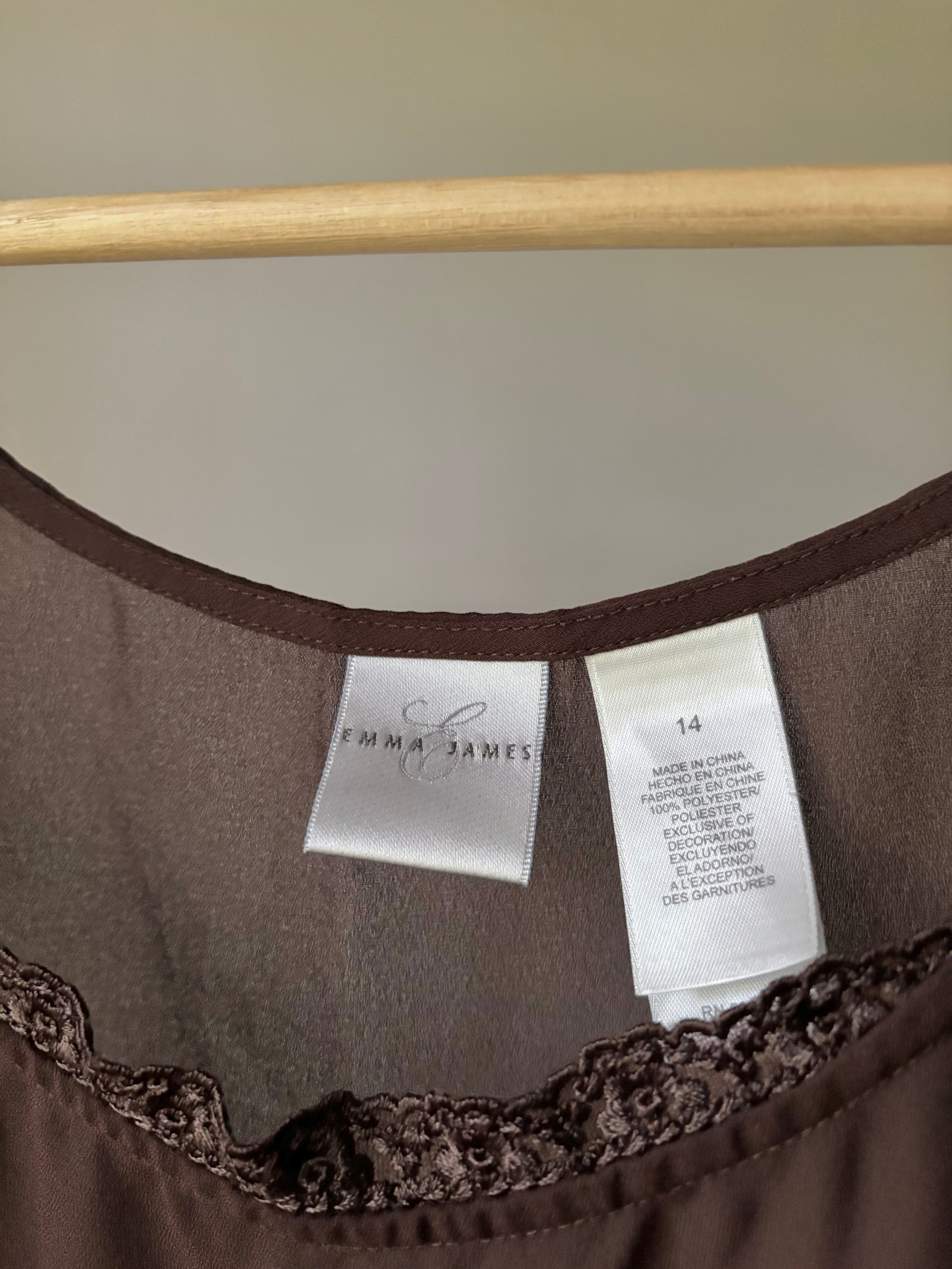 1990s Brown Sheer Tank Top