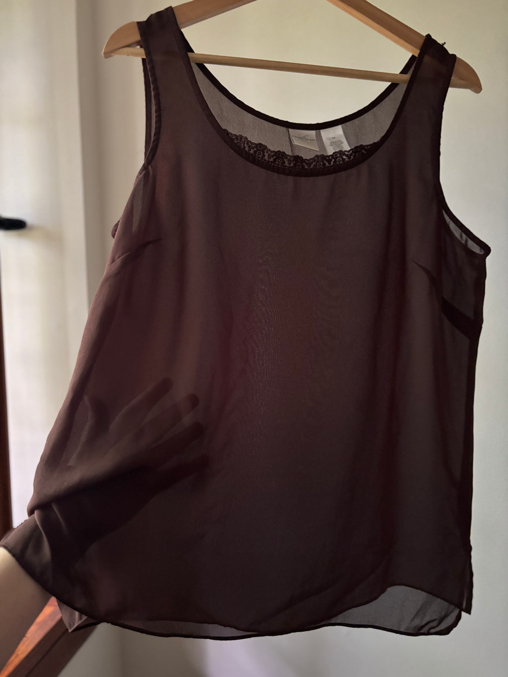1990s Brown Sheer Tank Top