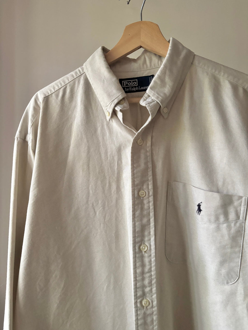 1990s Beige Ralph Lauren Button Up