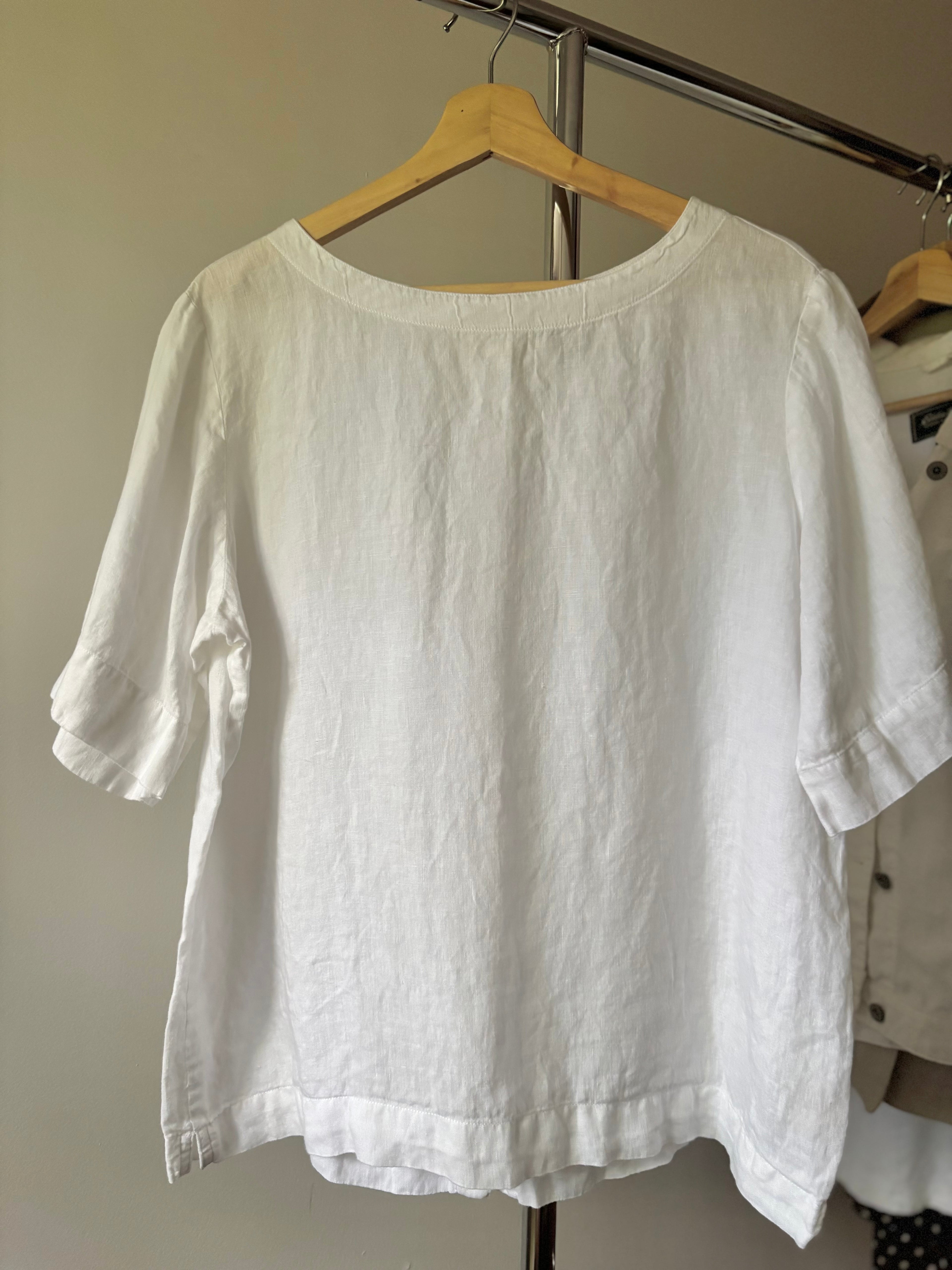 Y2K Linen L.L. Bean Button-Down Back Top