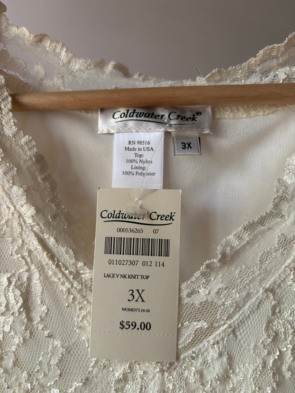 1990s Cream Lace Tank Top | Vintage Coldwater Creek