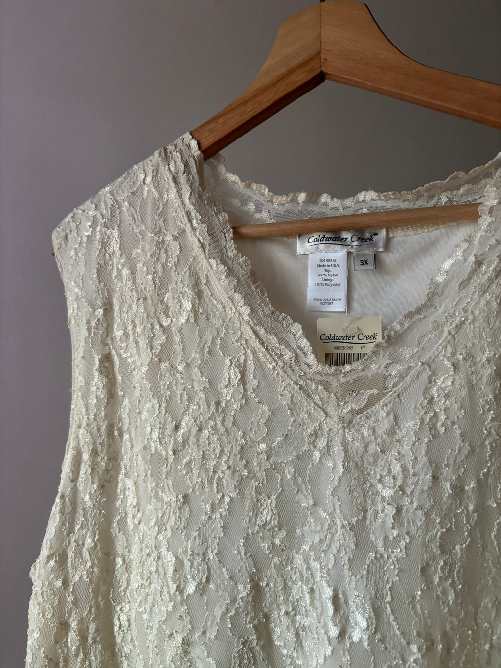 1990s Cream Lace Tank Top | Vintage Coldwater Creek