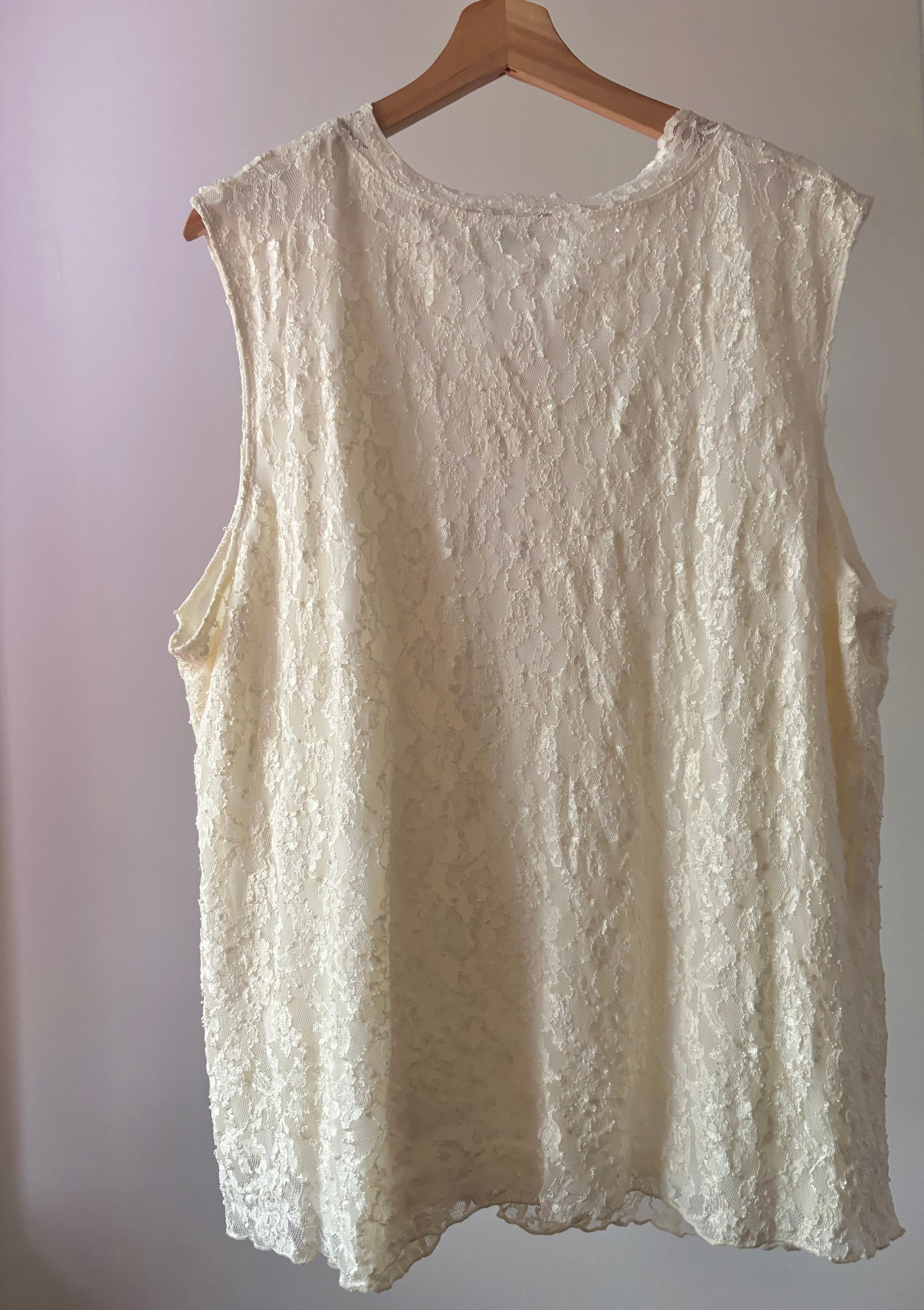 1990s Cream Lace Tank Top | Vintage Coldwater Creek