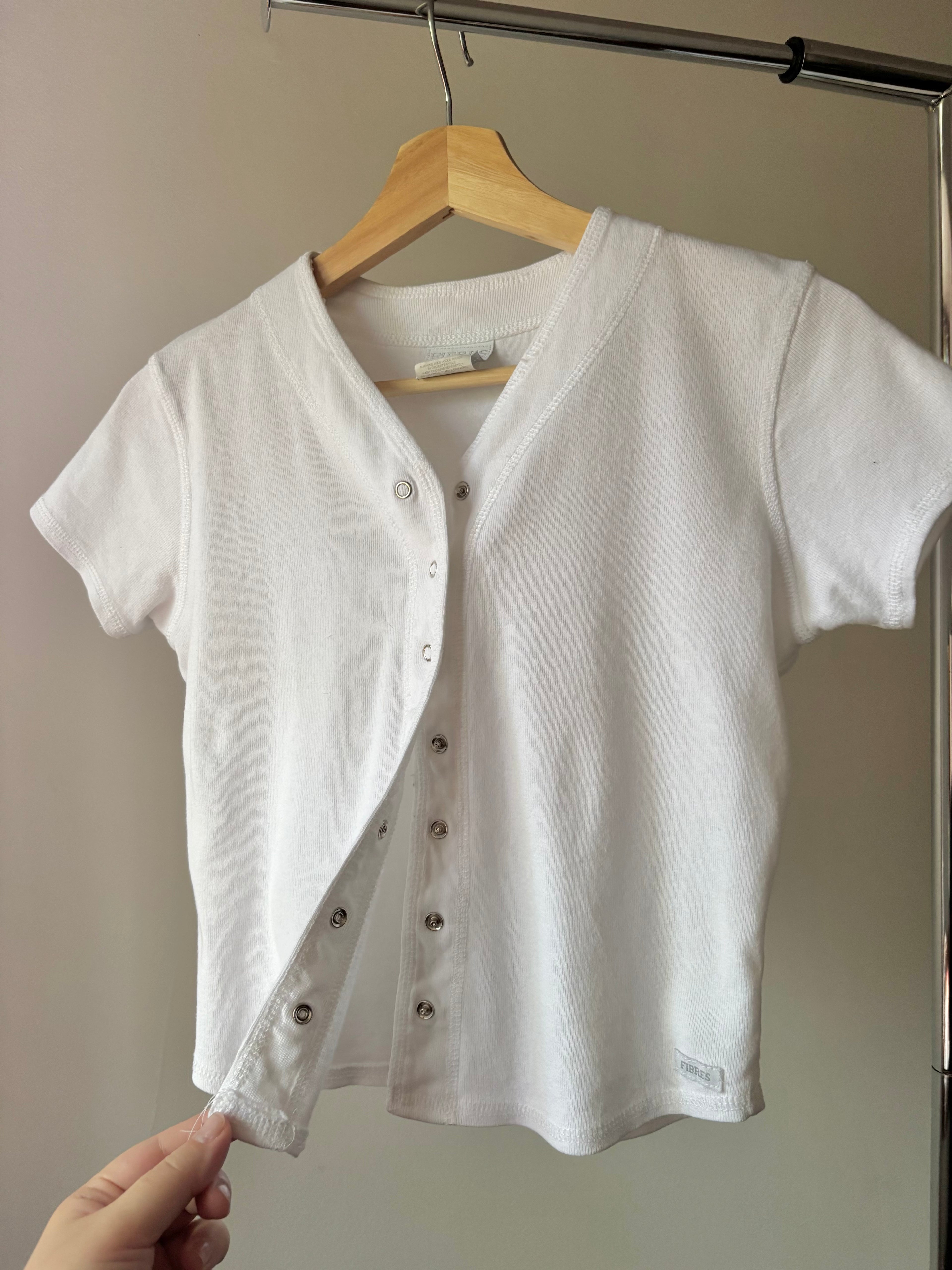1990s White Baby-Tee | Vintage Womens Cropped T-shirt