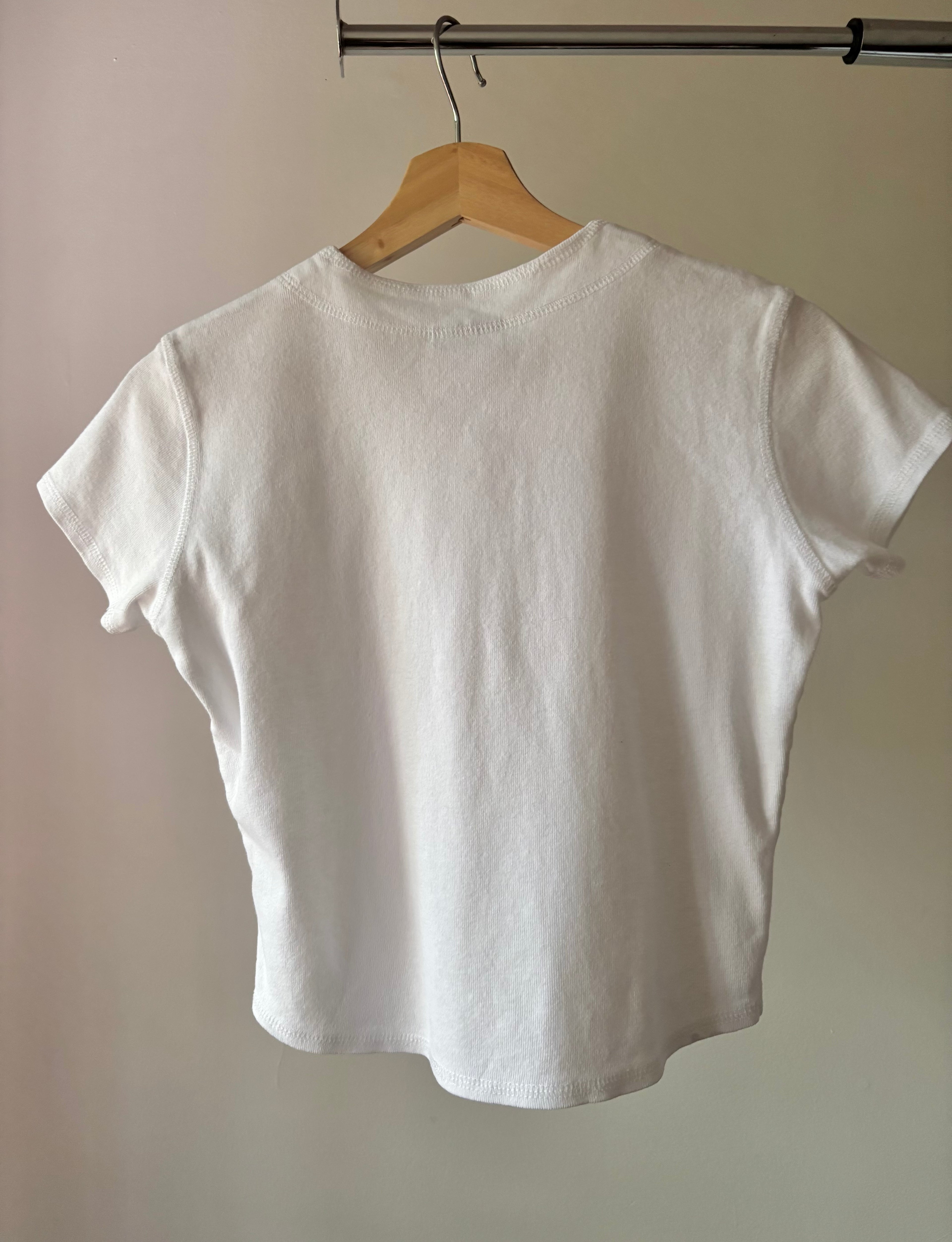 1990s White Baby-Tee | Vintage Womens Cropped T-shirt