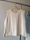 1990s Soft Cotton Cream Boxy Tank Top