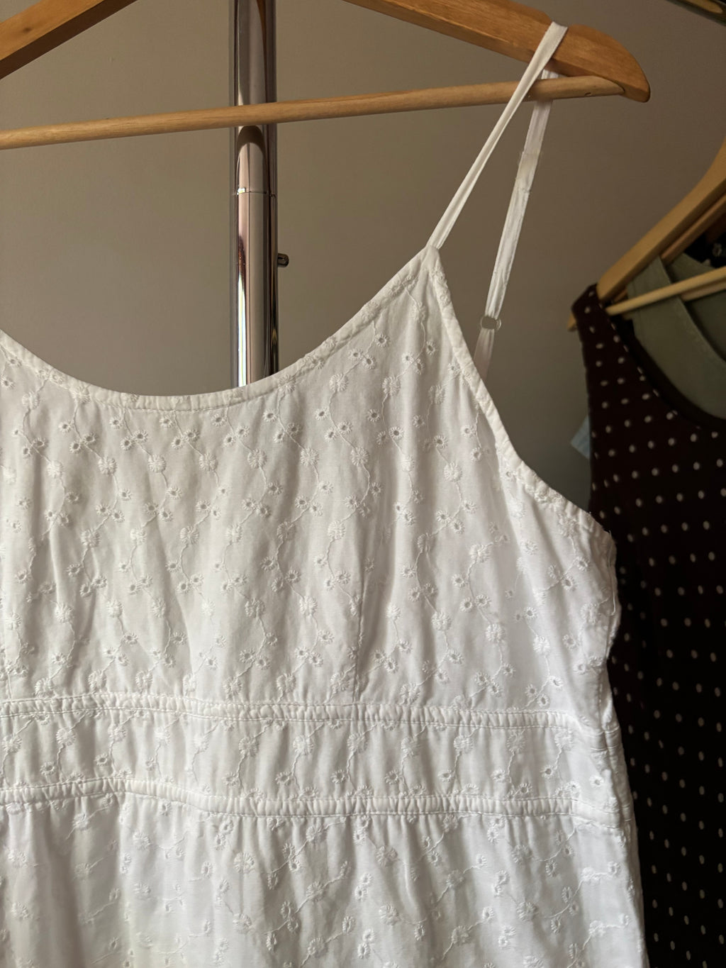 White Cotton Eyelet Mini Dress