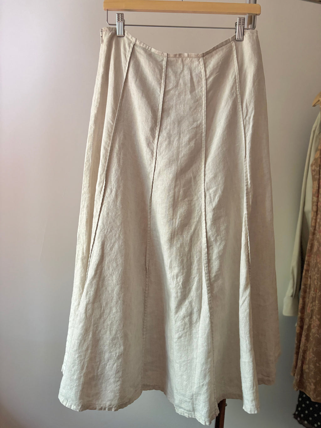 Y2K Linen & Cotton Flowy Maxi Skirt | 30" waist