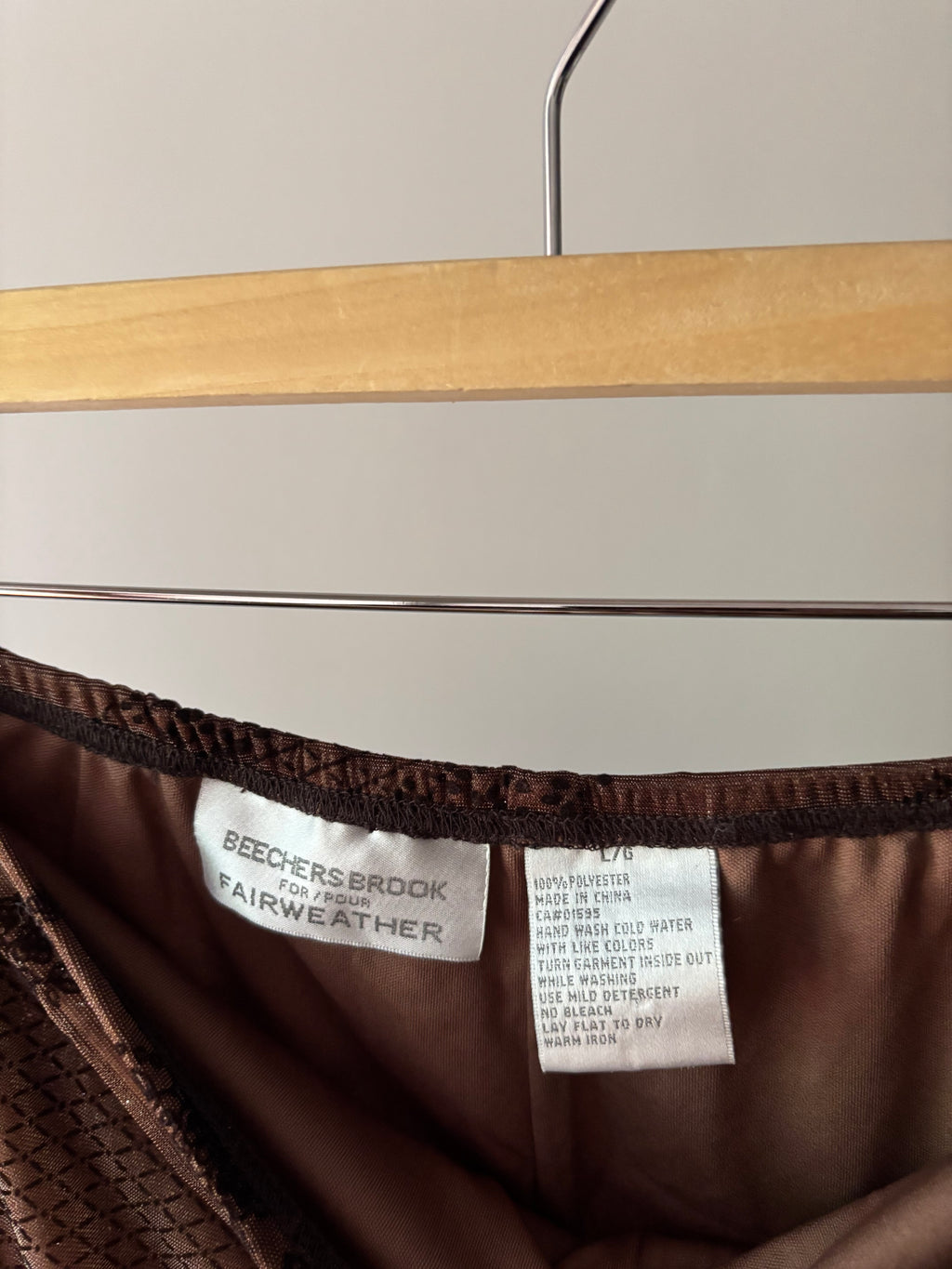 1990s Brown Paisley Asymmetrical Skirt | 31-34" waist
