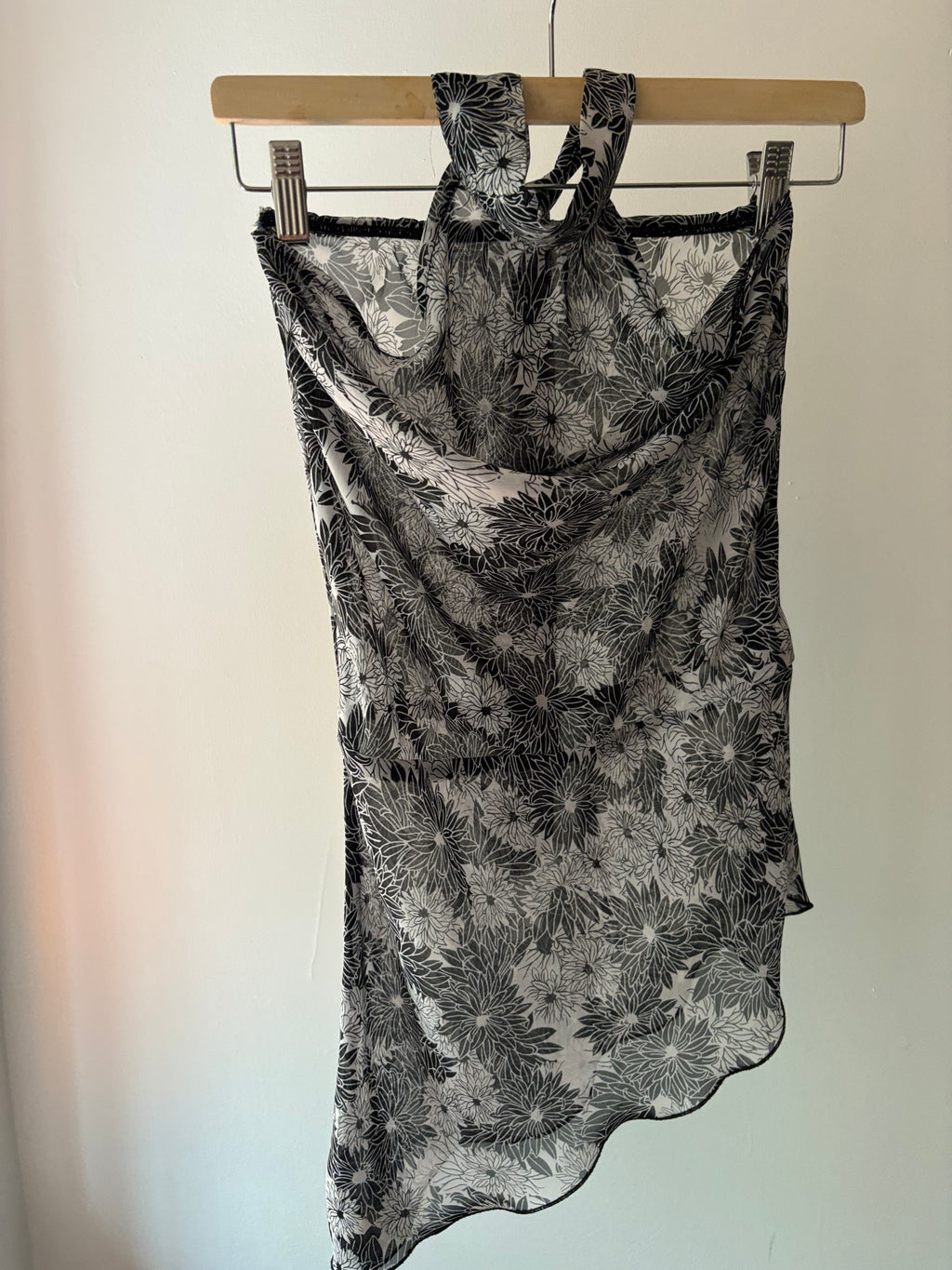 Y2K Asymmetrical Sheer Halter Top