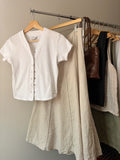 Y2K Linen & Cotton Flowy Maxi Skirt | 30" waist
