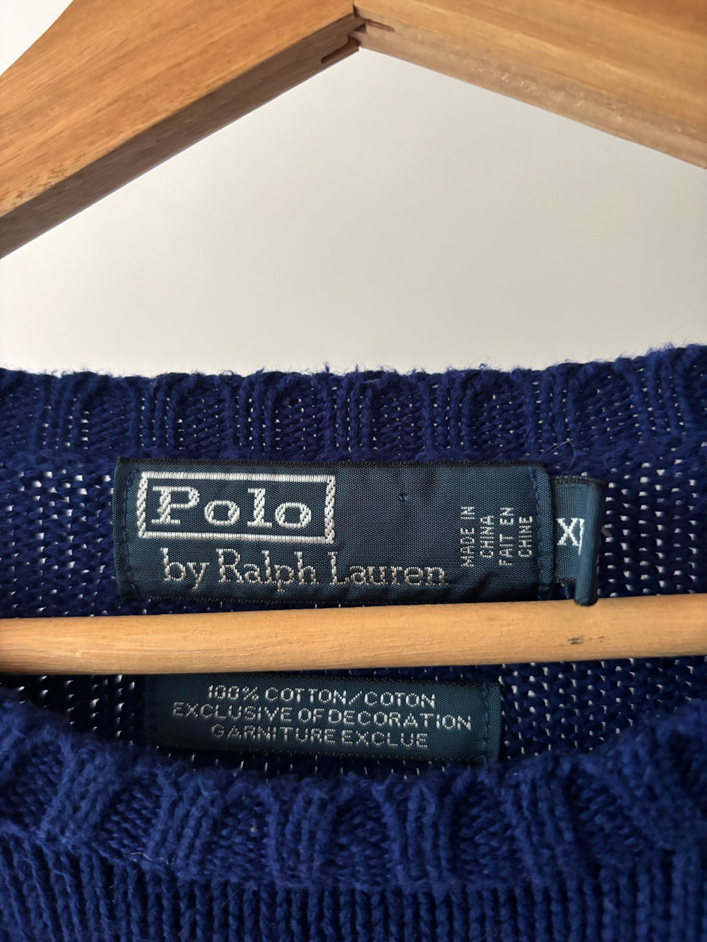 1990s Cobalt Ralph Lauren Cotton Sweater