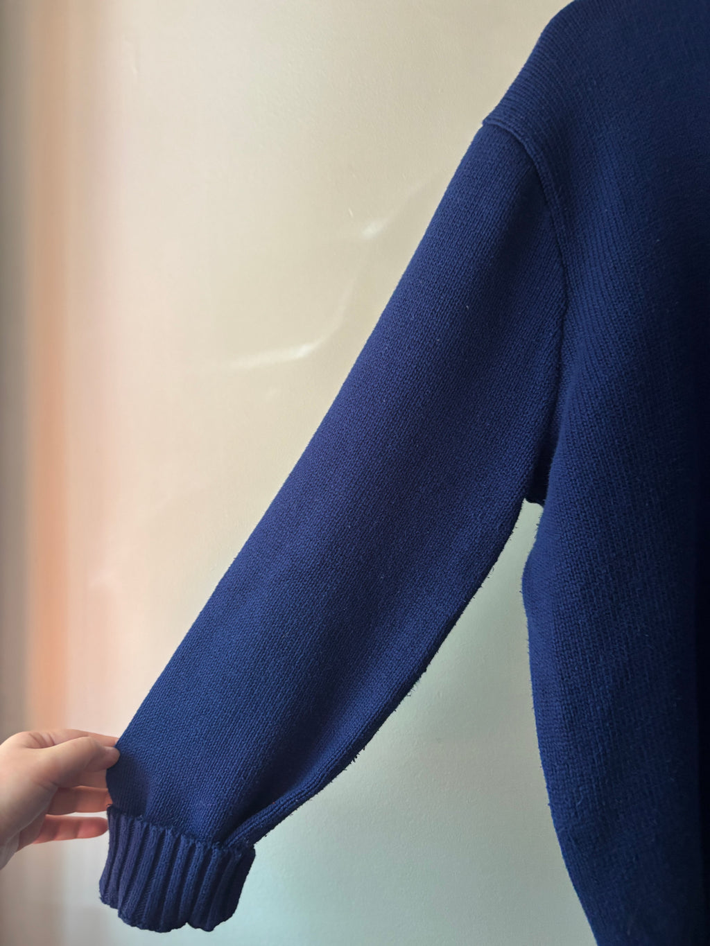 1990s Cobalt Ralph Lauren Cotton Sweater