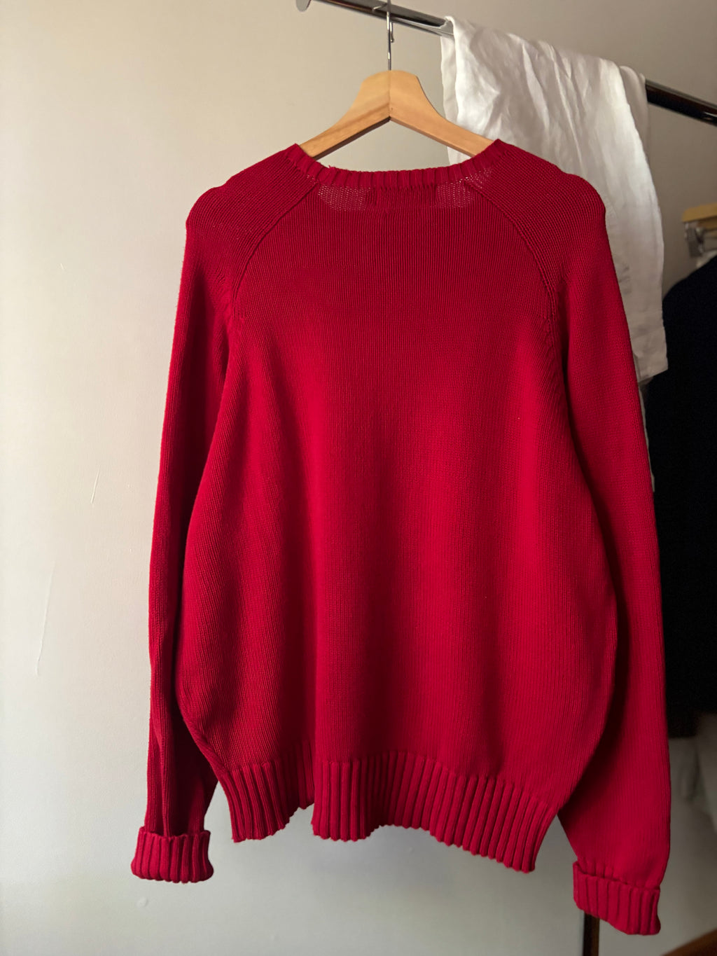 1990s Soft Red Ralph Lauren Crewneck Knit