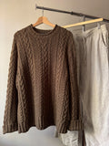 1990s Brown Ralph Lauren Rolled Neck Cable knit Sweater