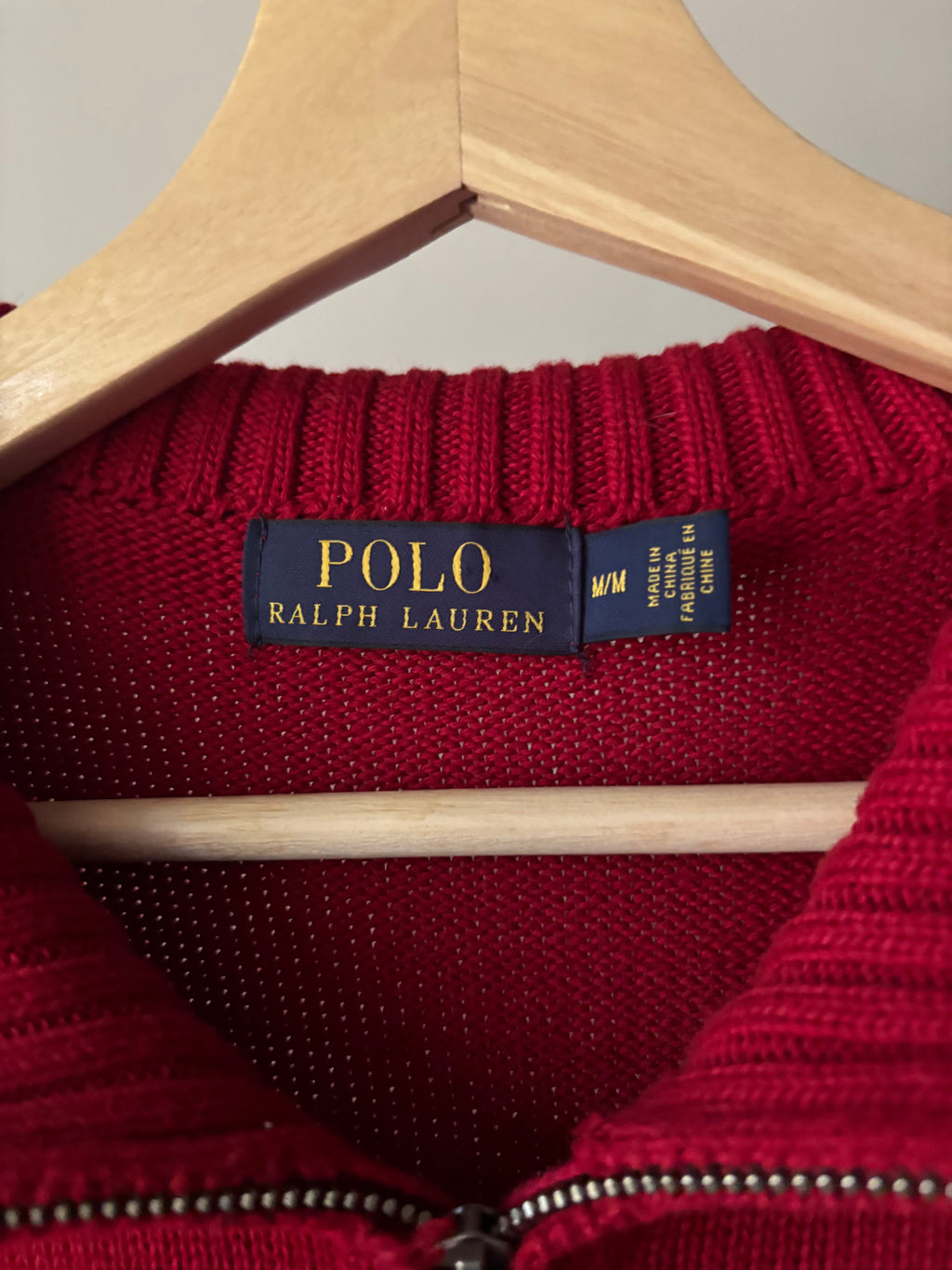 Y2K Red Ralph Lauren Quarter Zip Sweater