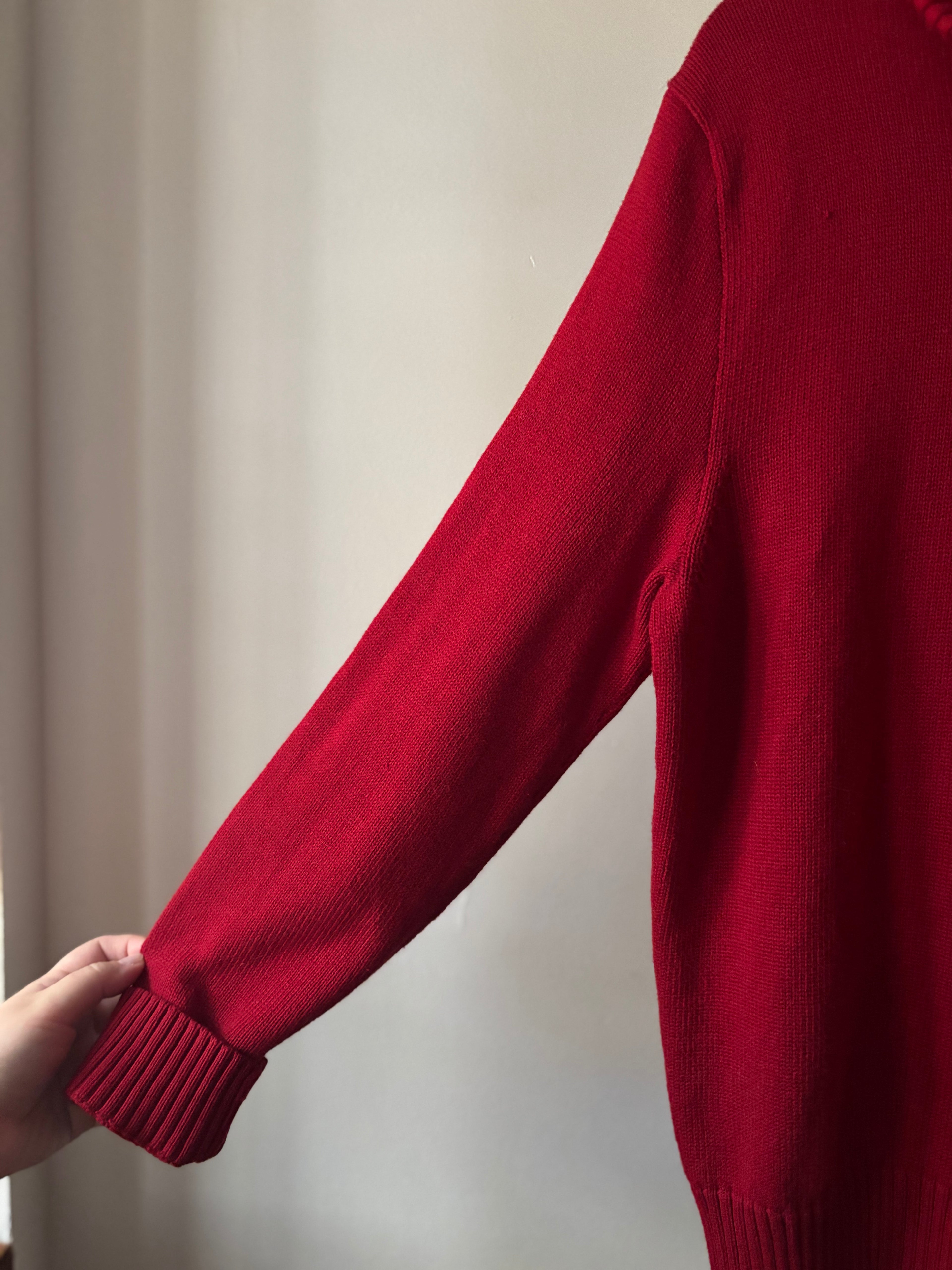Y2K Red Ralph Lauren Quarter Zip Sweater