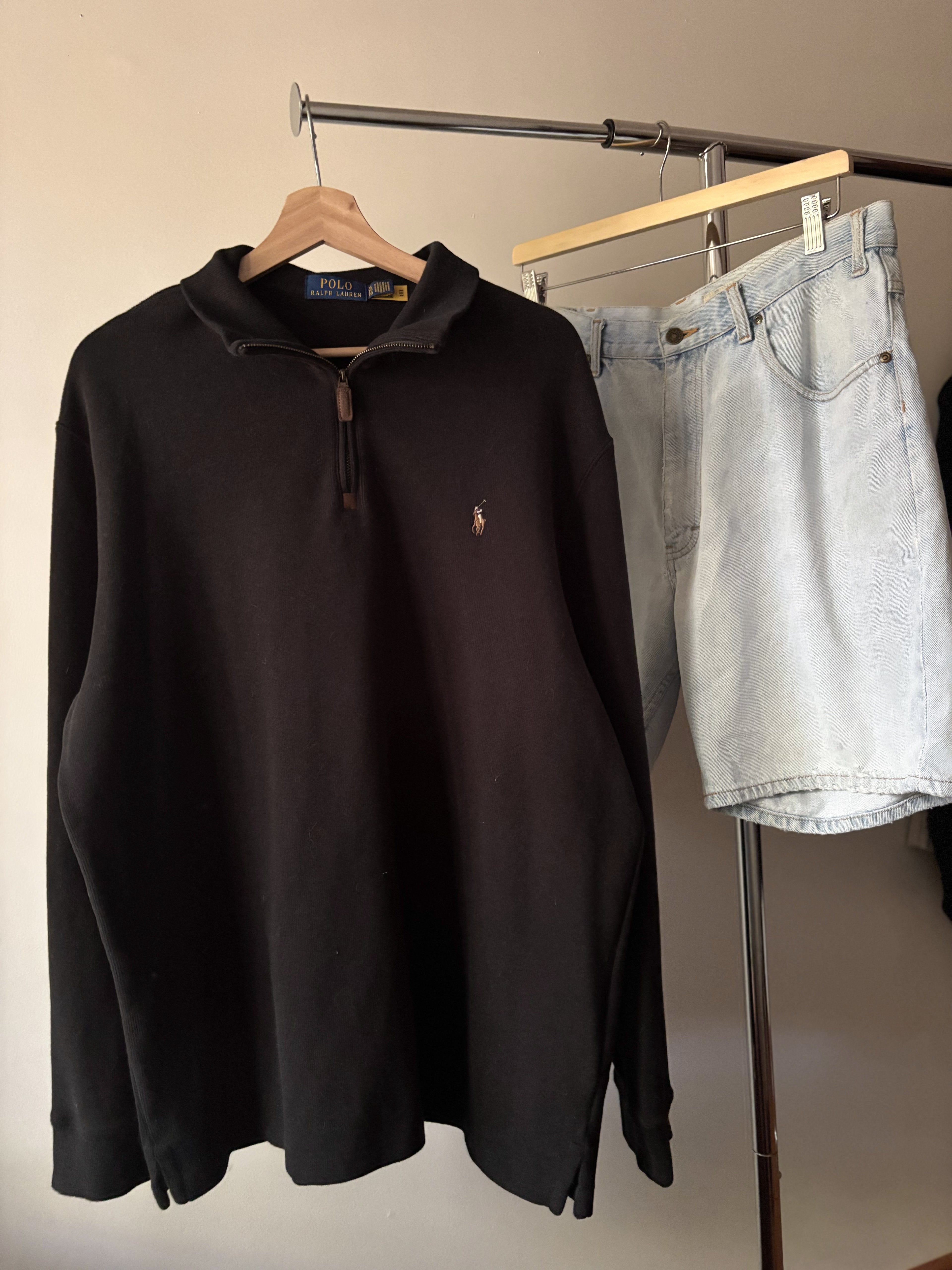 Black Ralph Lauren Soft Quarter Zip Sweater