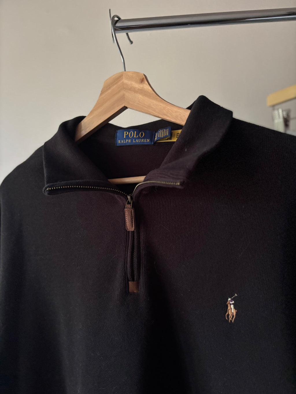 Black Ralph Lauren Soft Quarter Zip Sweater