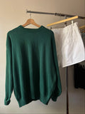 1990s Green Cotton Slouchy Crewneck Sweater