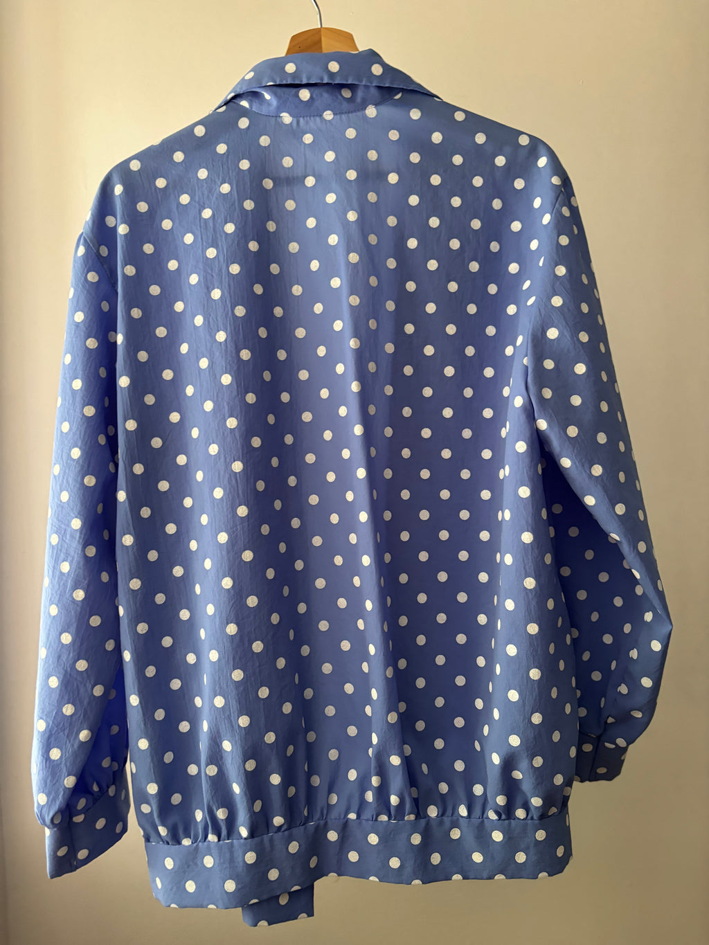 Vintage Periwinkle Polka Dot Light Shirt