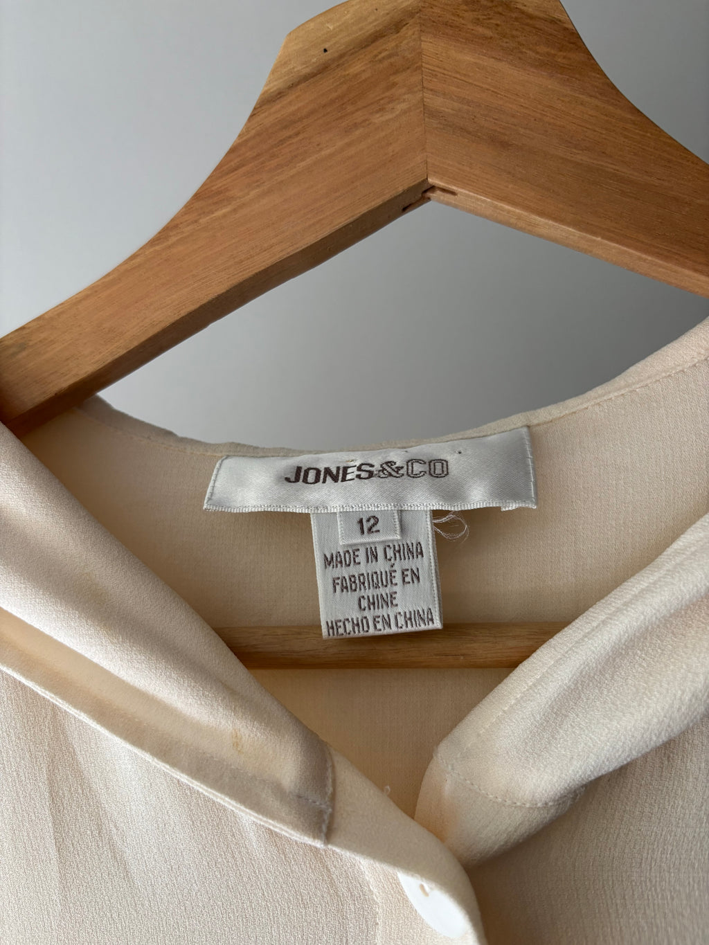 1990s Cream Silk Hooded Blouse