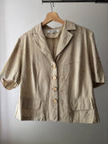 1990s Cropped Embroidered Linen Blouse