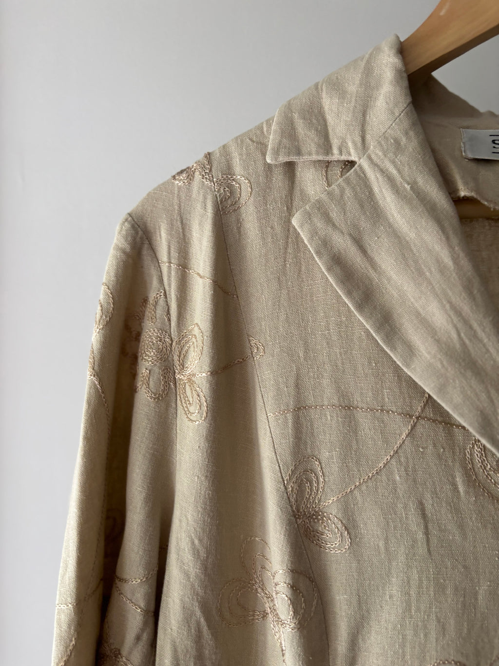 1990s Cropped Embroidered Linen Blouse