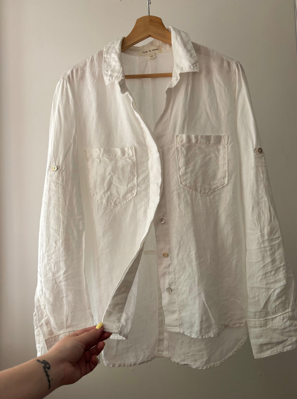 Anthropologie Linen Shirt with Back Slit