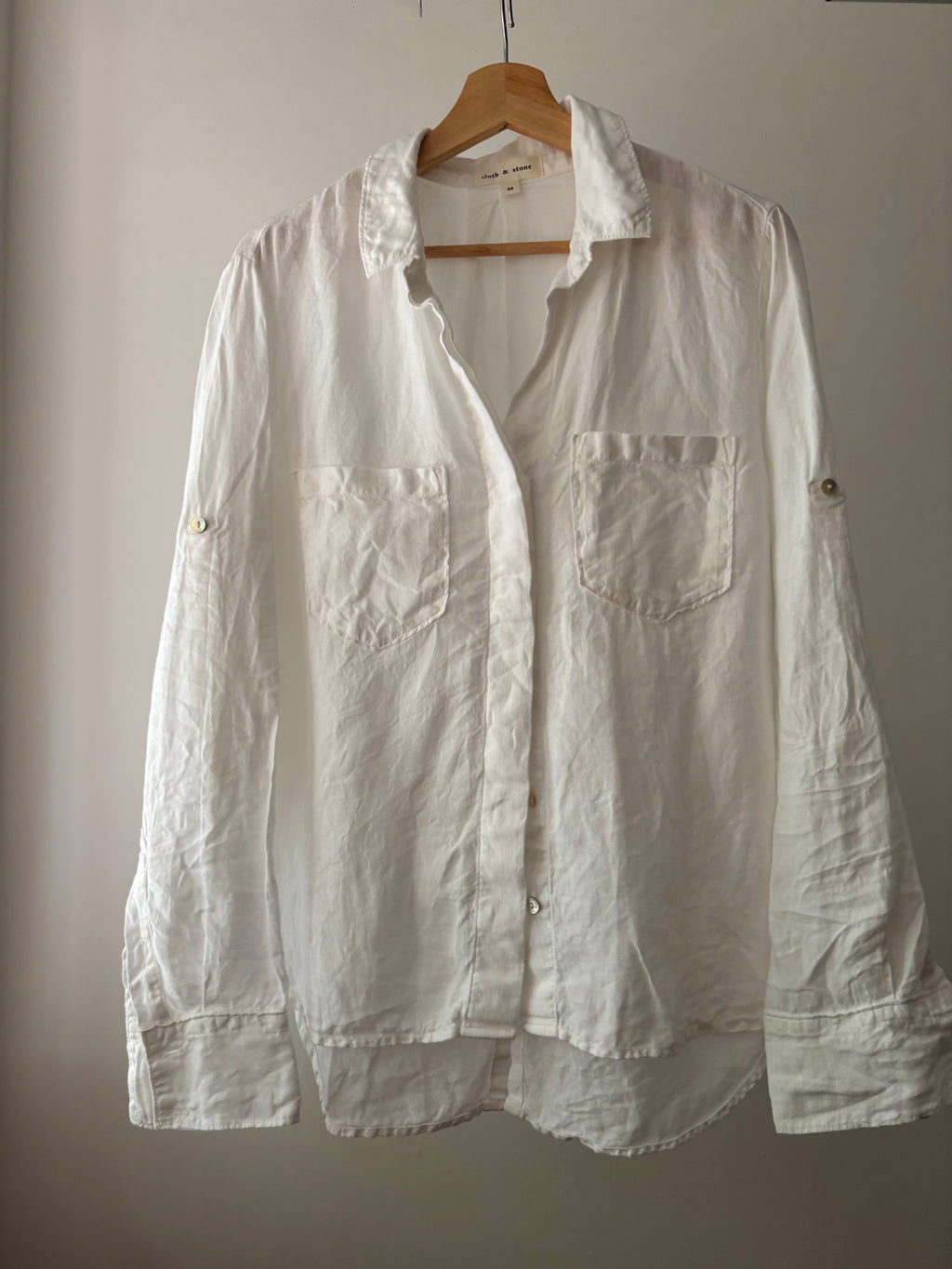Anthropologie Linen Shirt with Back Slit