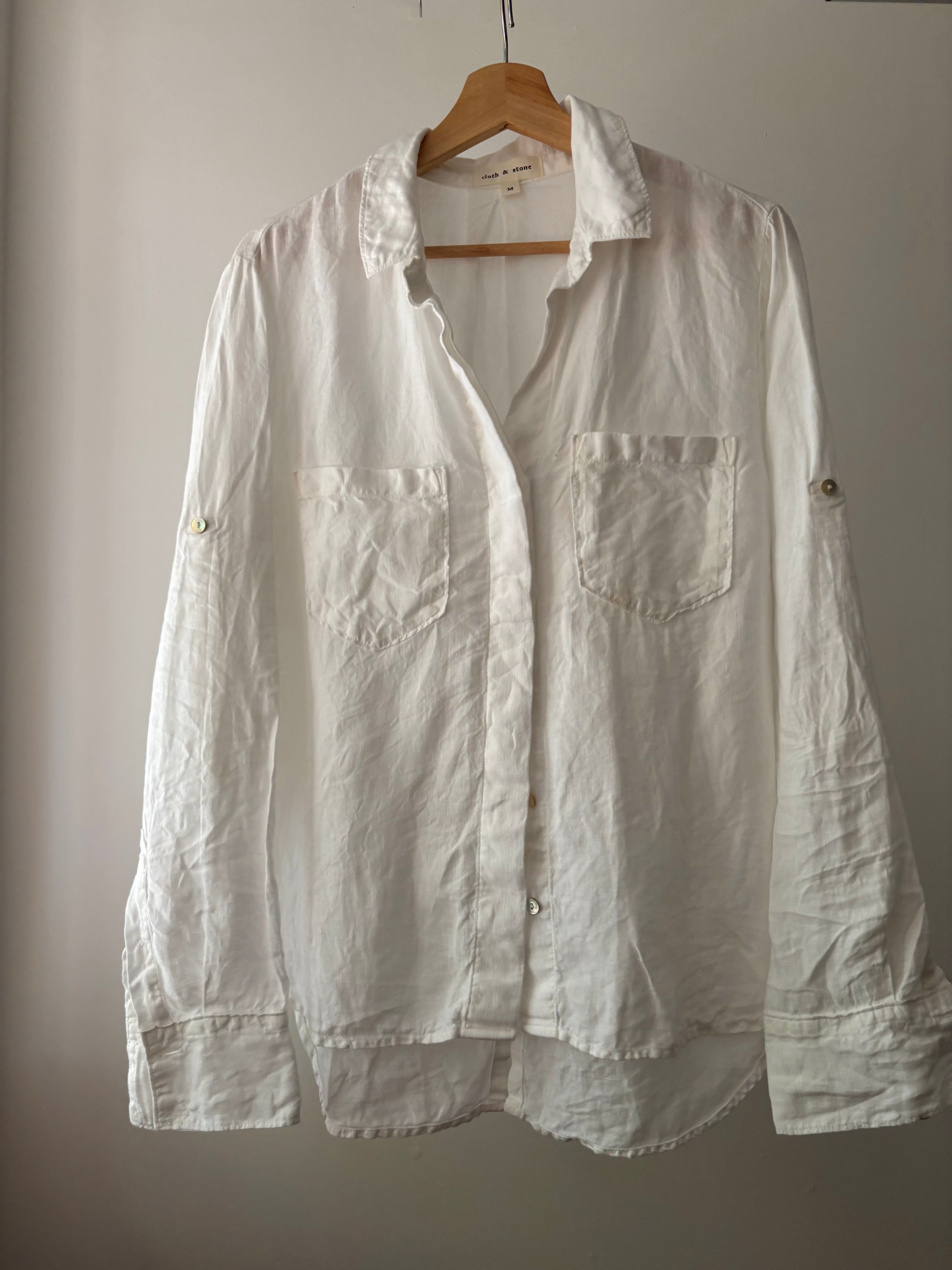 Anthropologie Linen Shirt with Back Slit
